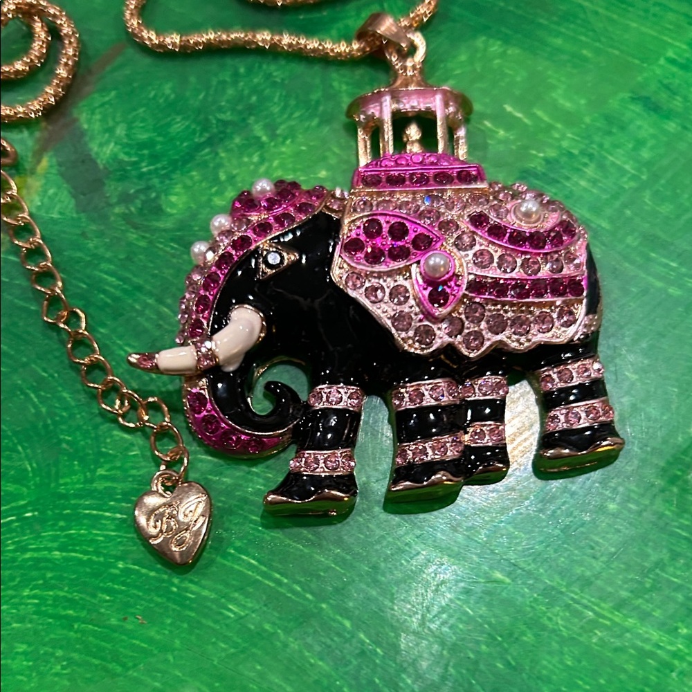 Colorful Elephant Pendant Necklace Betsy Johnson